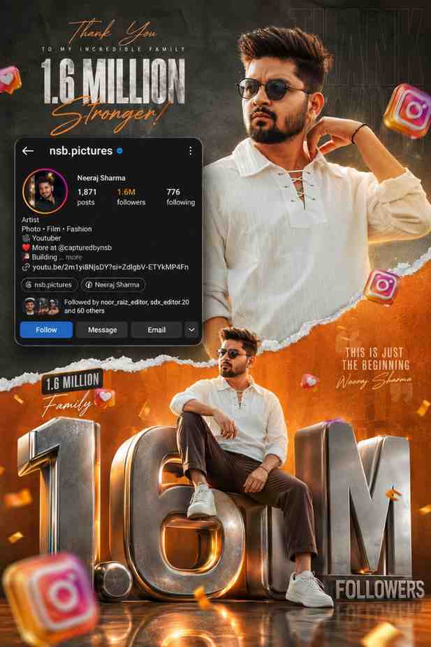 Instagram Profile Followers Poster Editing